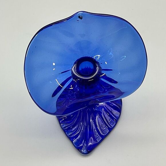 Jack in the Pulpit Vintage Cobalt Blue Studio Art Glass Signed J Deanda - Picture 6 of 12